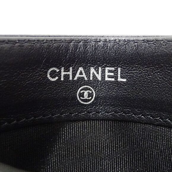 Chanel Card Case Wo Men's Caviar Skin Black Business Card Holder Commuter - Picture 5 of 9
